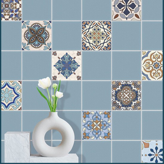 10 PCS 10x10/15x15/20x20cm Wall Tiles Stickers Kitchen Bathroom Toilet Waterproof PVC