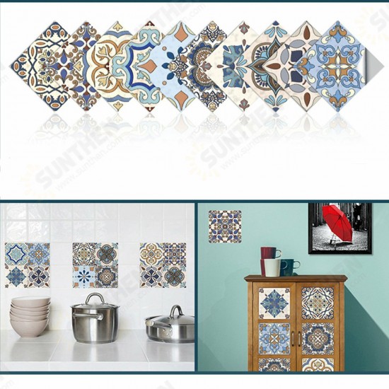 10 PCS 10x10/15x15/20x20cm Wall Tiles Stickers Kitchen Bathroom Toilet Waterproof PVC