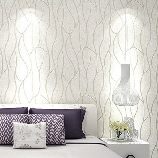 10M 3D Non-woven Wave Stripe Embossed paper Rolls Bedroom Living Room Wall Sticker
