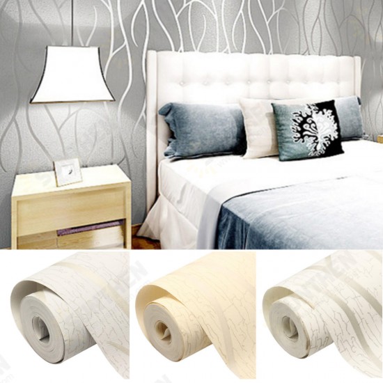 10M 3D Non-woven Wave Stripe Embossed paper Rolls Bedroom Living Room Wall Sticker