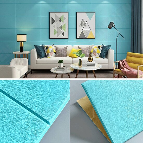 10Pcs/Set 70x70cm 3D Wall Tile Stickers Kitchen Bathroom Self-Adhesive Decals