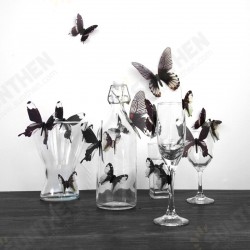 18Pcs 3D Transparent Butterfly Wall Stickers PVC European American Style Color Paste Decor 18Pcs 3D Transparent Butterfly Wall Stickers PVC European American Style Color Paste Decor