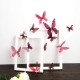 18Pcs 3D Transparent Butterfly Wall Stickers PVC European American Style Color Paste Decor
