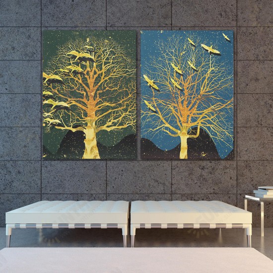 2Pcs Modern Tree Canvas Print Paintings Wall Art Unframed Picture Home Decor