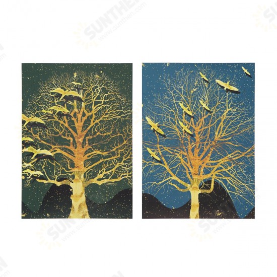 2Pcs Modern Tree Canvas Print Paintings Wall Art Unframed Picture Home Decor