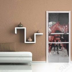 3D Creative Horse Door Wall Sticker Decals Self Adhesive Mural Home Art Decor 3D Creative Horse Door Wall Sticker Decals Self Adhesive Mural Home Art Decor