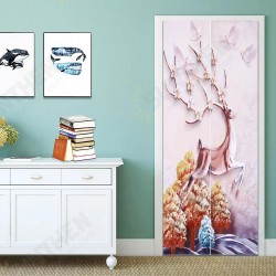 3D Door Wall Sticker Fridge Deer Sticker Wrap Mural Decal Art Decor Self Adhesive Room 3D Door Wall Sticker Fridge Deer Sticker Wrap Mural Decal Art Decor Self Adhesive Room