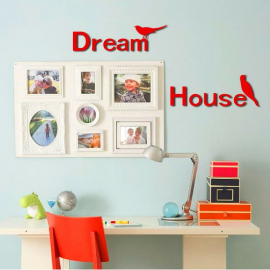 3D Dream House Multi-color DIY Shape Mirror Wall Stickers Home Wall Bedroom Office Decor