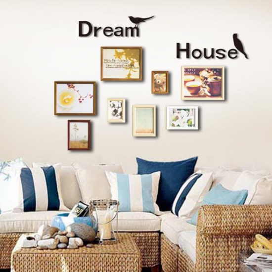 3D Dream House Multi-color DIY Shape Mirror Wall Stickers Home Wall Bedroom Office Decor