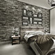 3D Effect Slate Brick Wall Decal Sticker Faux Self-adhesive Wallpaper TV Wall Decor Sticke