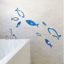 3D Fish Multi-color DIY Shape Mirror Wall Stickers Home Wall Bedroom Office Decor 3D Fish Multi-color DIY Shape Mirror Wall Stickers Home Wall Bedroom Office Decor