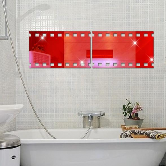 3D Kinetoscope Film DIY Shape Mirror Wall Stickers Home Wall Bedroom Office Decor