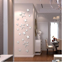3D Star Multi-color DIY Shape Mirror Wall Stickers Home Wall Bedroom Office Decor 3D Star Multi-color DIY Shape Mirror Wall Stickers Home Wall Bedroom Office Decor