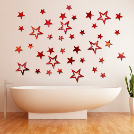 3D Star Multi-color DIY Shape Mirror Wall Stickers Home Wall Bedroom Office Decor