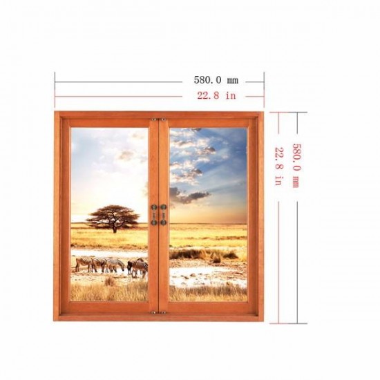 3D Wall Decals 3D Artificial Window View Removable Grassland Stickers Home Wall Decor Gift