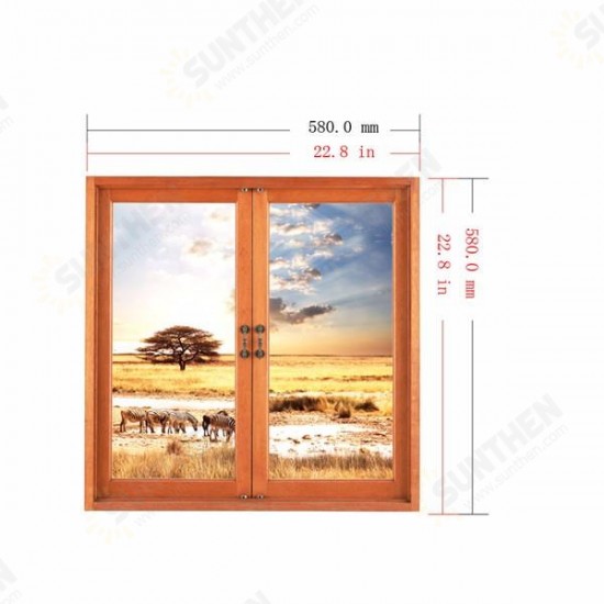 3D Wall Decals 3D Artificial Window View Removable Grassland Stickers Home Wall Decor Gift