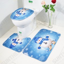3PCS Set Merry Christmas Toilet Seat Covers Non-Slip Snowman Bathroom Sets Pedestal Rug 3PCS Set Merry Christmas Toilet Seat Covers Non-Slip Snowman Bathroom Sets Pedestal Rug