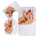 3PCS Toilet Seat Covers Funny Cat Bathroom Soft Pedestal Rugs Lid Toilet Covers Bath Mats Carpets