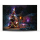 40 x 30cm Battery Operated LED Christmas Snowy House Front Tree Xmas Canvas Print Wall Art