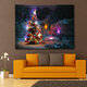 40 x 30cm Battery Operated LED Christmas Snowy House Front Tree Xmas Canvas Print Wall Art