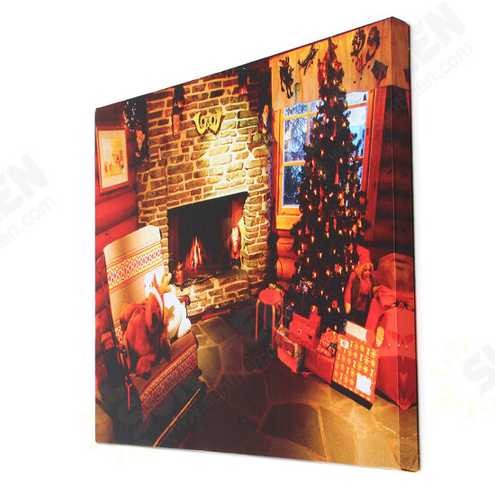 40 x 30cm Operated LED Home Christmas Decor Tree Xmas Canvas Print Wall Art 40 x 30cm Operated LED Home Christmas Decor Tree Xmas Canvas Print Wall Art