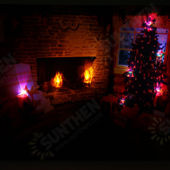 40 x 30cm Operated LED Home Christmas Decor Tree Xmas Canvas Print Wall Art 40 x 30cm Operated LED Home Christmas Decor Tree Xmas Canvas Print Wall Art
