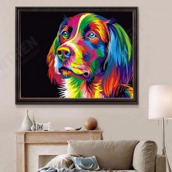50x40CM ColorFul Puppy Dog Little Animal Pet DIY Self Handicraft Paint Kit Home Decor Wood Framed 50x40CM ColorFul Puppy Dog Little Animal Pet DIY Self Handicraft Paint Kit Home Decor Wood Framed