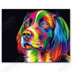 50x40CM ColorFul Puppy Dog Little Animal Pet DIY Self Handicraft Paint Kit Home Decor Wood Framed 50x40CM ColorFul Puppy Dog Little Animal Pet DIY Self Handicraft Paint Kit Home Decor Wood Framed