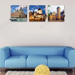 50x50cm 3Pcs Combination PAG DIY Frameless Painting 3D Scene Sticker Oil Paintings Landscape Castle Wall Decor 50x50cm 3Pcs Combination PAG DIY Frameless Painting 3D Scene Sticker Oil Paintings Landscape Castle Wall Decor