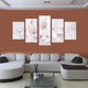 5PCS Frameless Canvas Paintings Lilies Art Paint for Home Wall Decoration