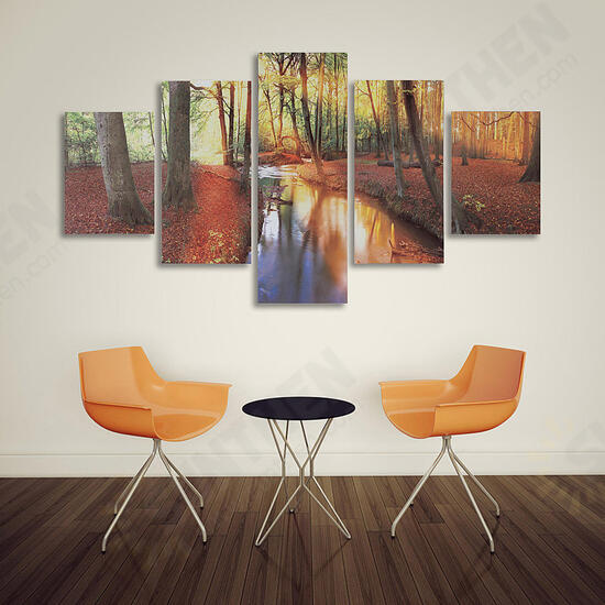 5Pcs Modern Autumn Forest Canvas Print Paintings Poster Wall Art Picture Home Decor Unframed