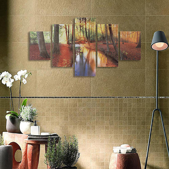 5Pcs Modern Autumn Forest Canvas Print Paintings Poster Wall Art Picture Home Decor Unframed