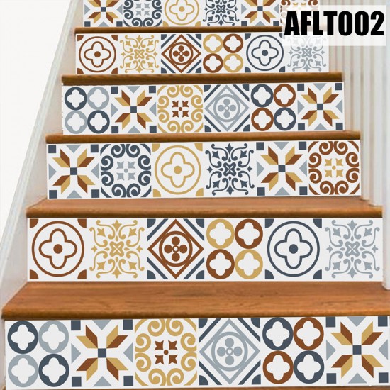 6PCS Stair Step Decals Stickers Stair Riser Decals Tile Backsplash Contact Paper