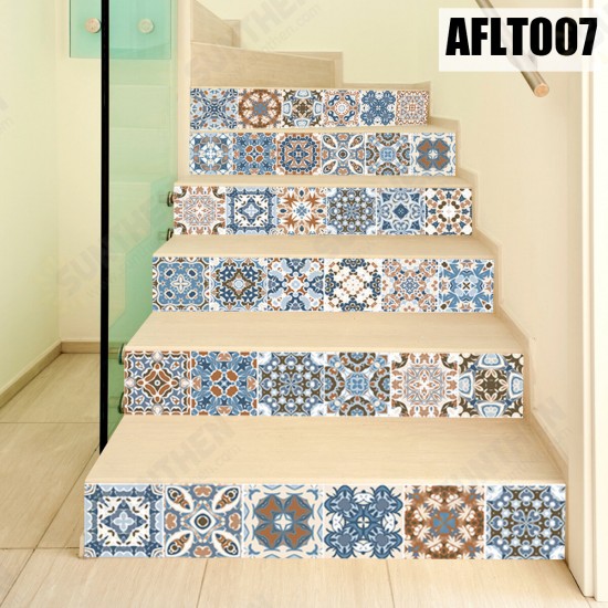 6PCS Stair Step Decals Stickers Stair Riser Decals Tile Backsplash Contact Paper