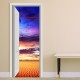 88X200CM PAG Imitative Door 3D Wall Sticker Ocean Desert Eiffel Tower Ajar Door Home Wall Decor Gift