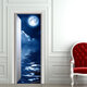 88X200CM PAG Imitative Door 3D Wall Sticker Ocean Desert Eiffel Tower Ajar Door Home Wall Decor Gift