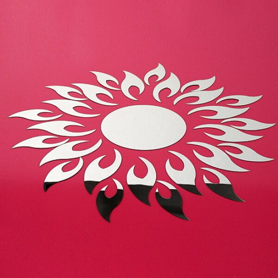 Acrylic 3D Sunflower Mirror Effect Wall Sticker Decal