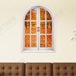 Autumn Leaves 3D Artificial Window View 3D Wall Decals Room PAG Stickers Home Wall Decor Gift Autumn Leaves 3D Artificial Window View 3D Wall Decals Room PAG Stickers Home Wall Decor Gift