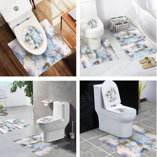 Bathroom Toilet Special 3 Pcs Set PVC Waterproof Non-slip Wear Resistant Wall Sticker