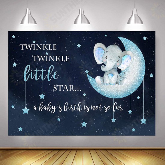 Blue Elephant Photography Backdrop Baby Shower Party Birthday Animals Background