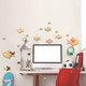 Bubble Fish Wall Sticker Ocean Fish Mirror Sticker Self Adhesive Acrylic Mirror Wall Sticker Suitable for Children's Room Kindergarten