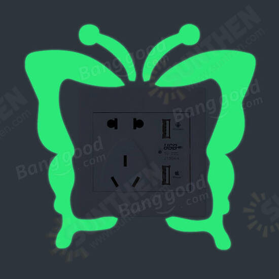 Butterfly Creative Luminous Switch Sticker Removable Glow In The Dark Wall Decal Home Decor