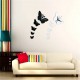 Butterfly Wall Clock Sticker Specular Surface Wall Sticker Home Decoration