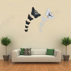 Butterfly Wall Clock Sticker Specular Surface Wall Sticker Home Decoration Butterfly Wall Clock Sticker Specular Surface Wall Sticker Home Decoration