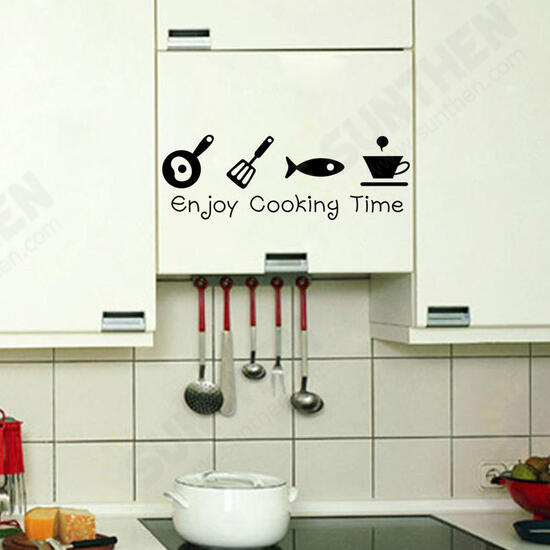 Cartoon Enjoy Cooking Time Kitchen Wall Sticker PVC Mural Art Decals Stickers Background Home Decor Cartoon Enjoy Cooking Time Kitchen Wall Sticker PVC Mural Art Decals Stickers Background Home Decor