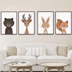 Cartoon Fox Animal Canvas Poster Nordic Art Prints Baby Kids Room Wall Sticker Decor Cartoon Fox Animal Canvas Poster Nordic Art Prints Baby Kids Room Wall Sticker Decor