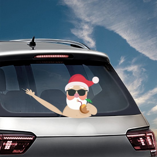 Christmas Car Rear Window Wiper Scraper Sticker Detachable Creative PVC Car Decor Sticker UV Protected