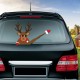 Christmas Car Rear Window Wiper Scraper Sticker Detachable Creative PVC Car Decor Sticker UV Protected