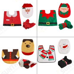 Christmas BH227 Reindeer Toilet Seat Cover Happy Santa Closestool Decorations Rug Set Christmas BH227 Reindeer Toilet Seat Cover Happy Santa Closestool Decorations Rug Set