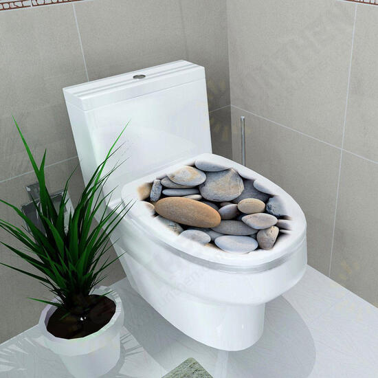 Creative 3D Toilet Seat Wall Sticker Art Wallpaper Removable Bathroom Decals Home Decor